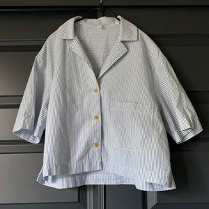 Kotn cropped striped shirt. Size M.